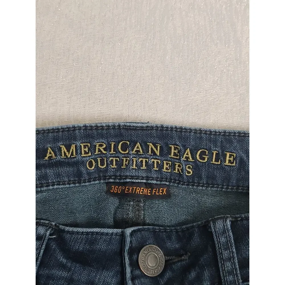 American Eagle Outfitters Men's 360 Extreme Flex Skinny Jeans Blue Size 30x32